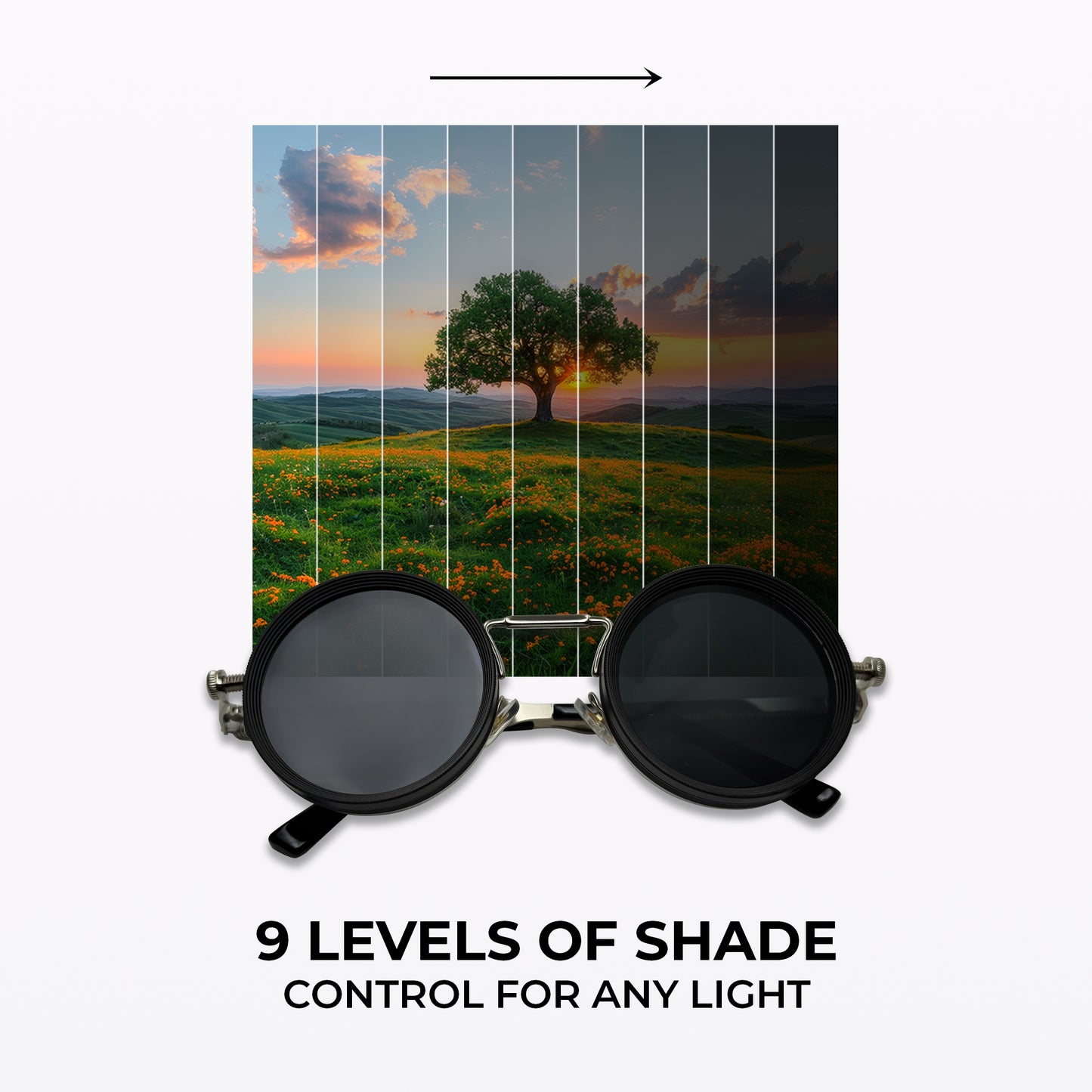 Unisex Polarized Adjustable Tint Sunglasses