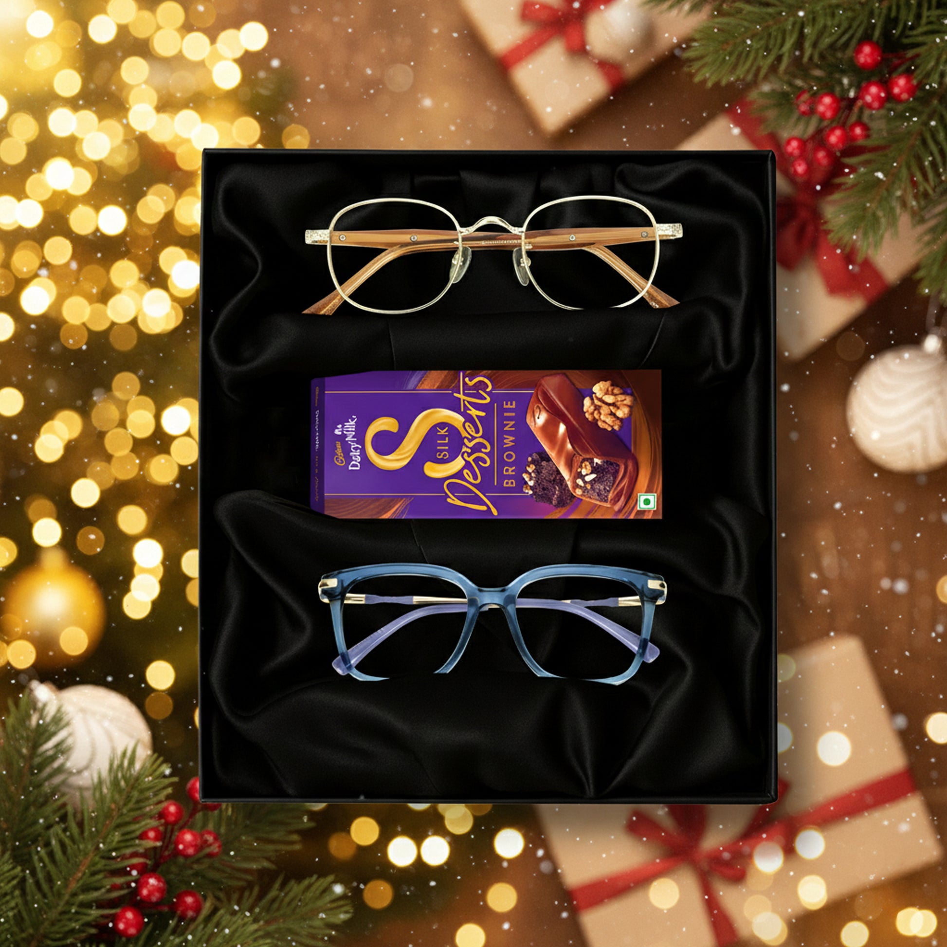 Eyeglasses with a gift box