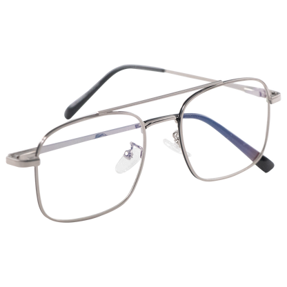 Full Rim Rectangle Metal Frame Glasses Spring Side